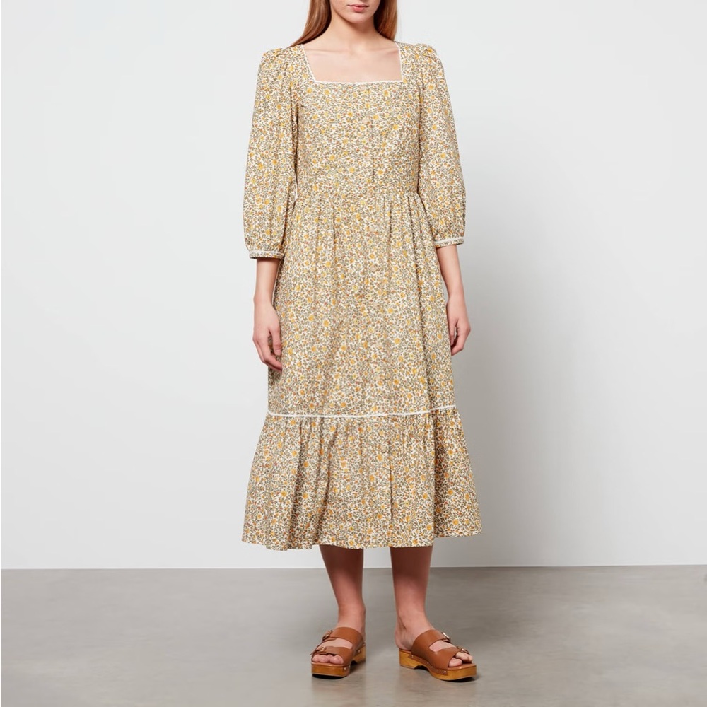 MEADOWS IXORA DRESS YELLOW FLORAL SIZE 8